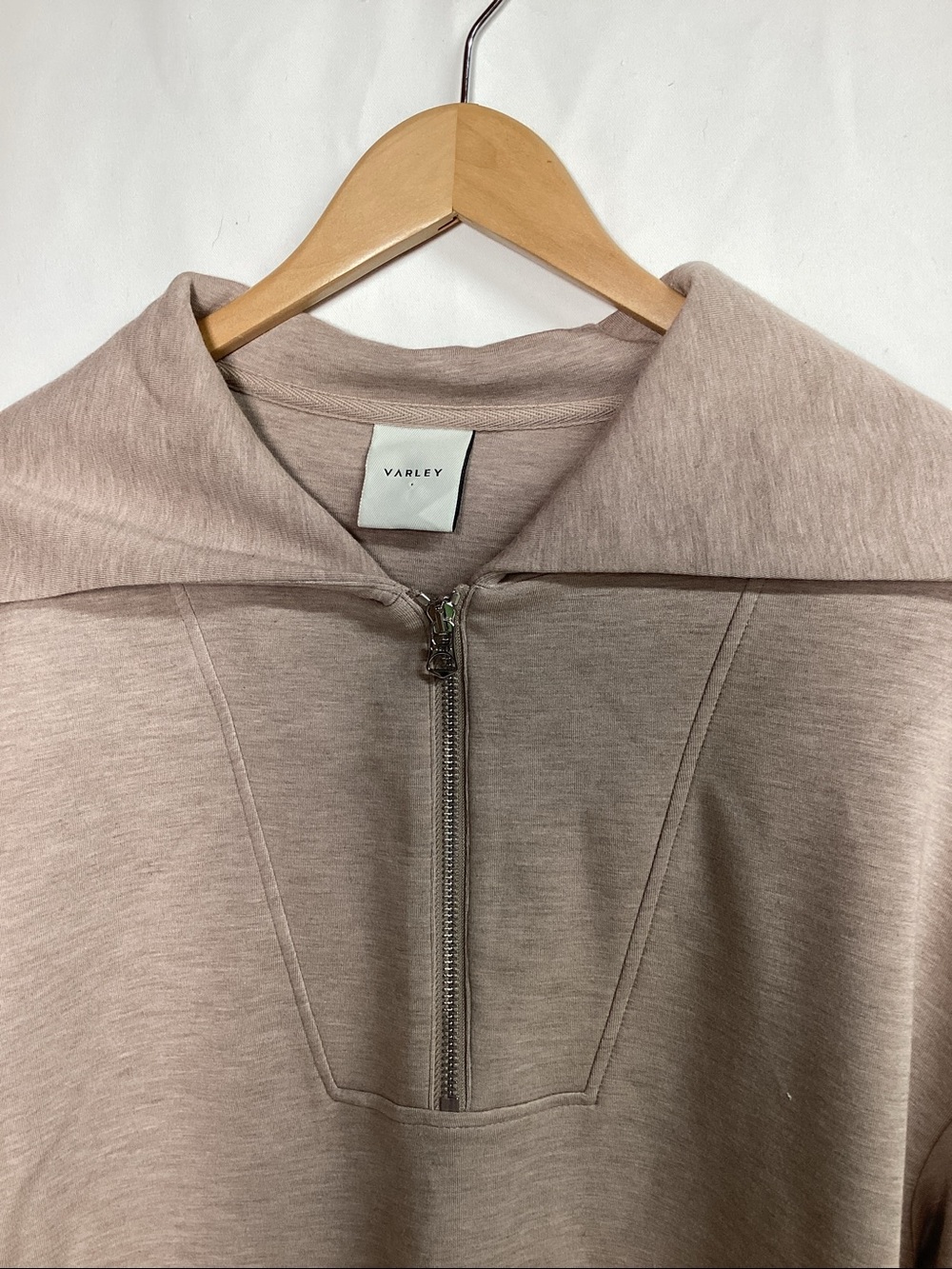 VARLEY Yates Half Zip Sweat Taupe Size Medium - Picture 5 of 12